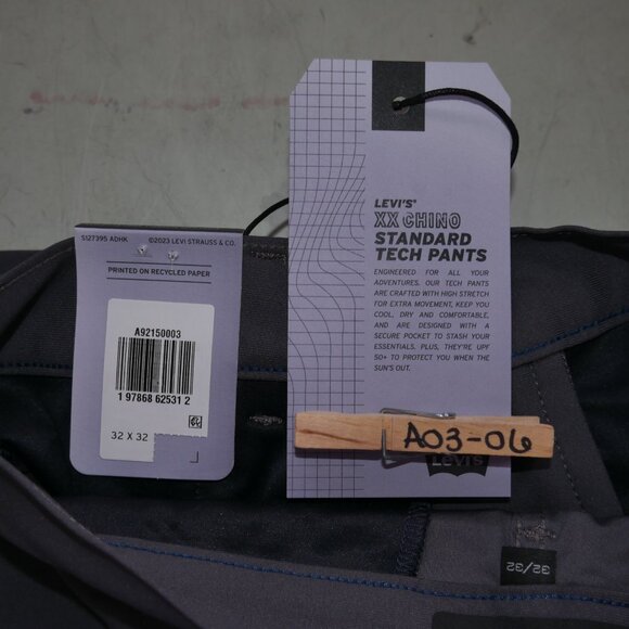 Levi's XX Chino Standard Tech Men's Pants 32x32 Performance Stretch Gray - Picture 4 of 12